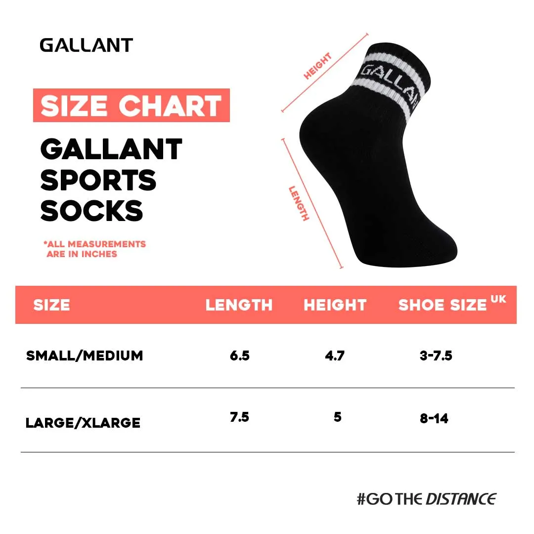 Gallant Sports Socks - 3 Pack Black - Crew Socks