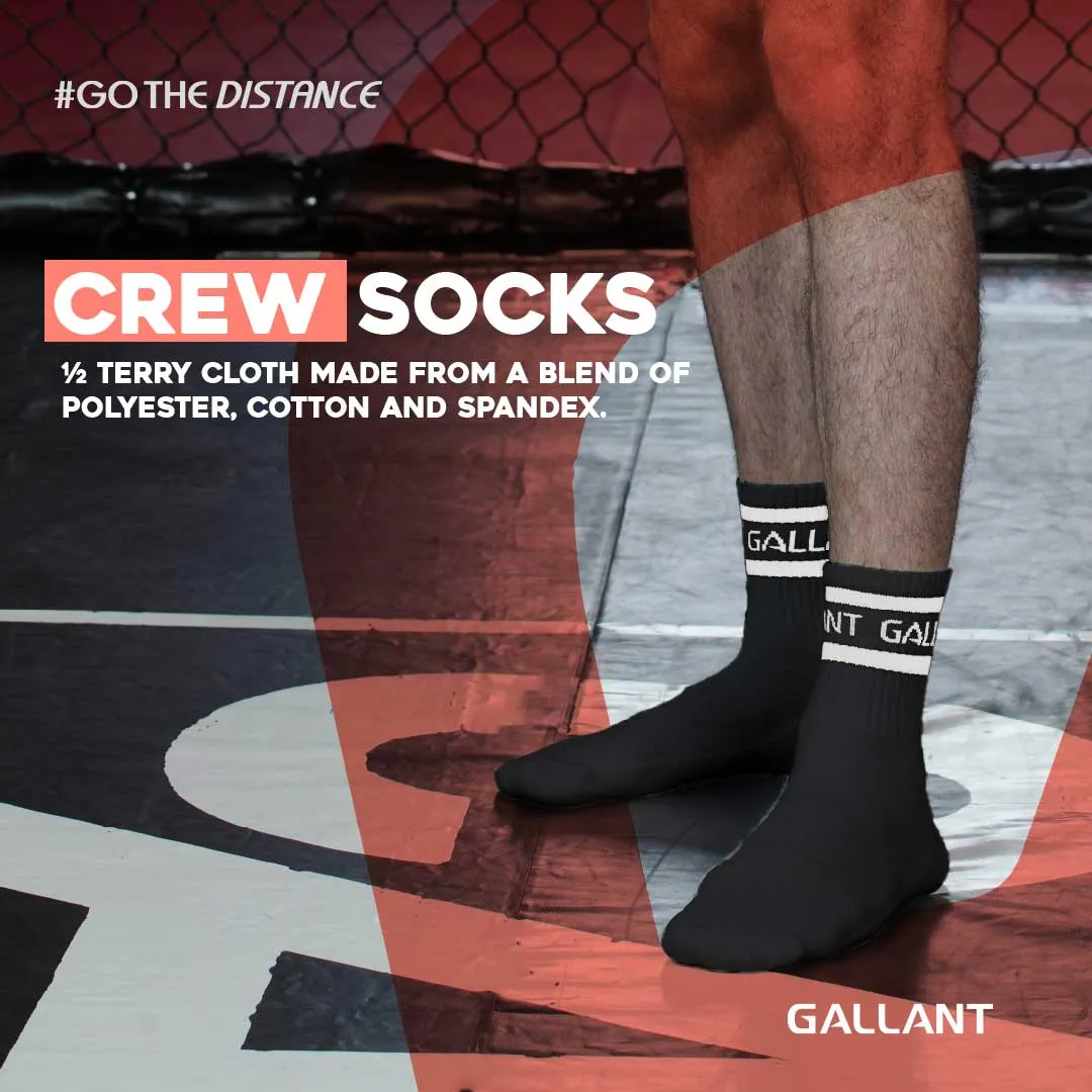 Gallant Sports Socks - 3 Pack Black - Crew Socks