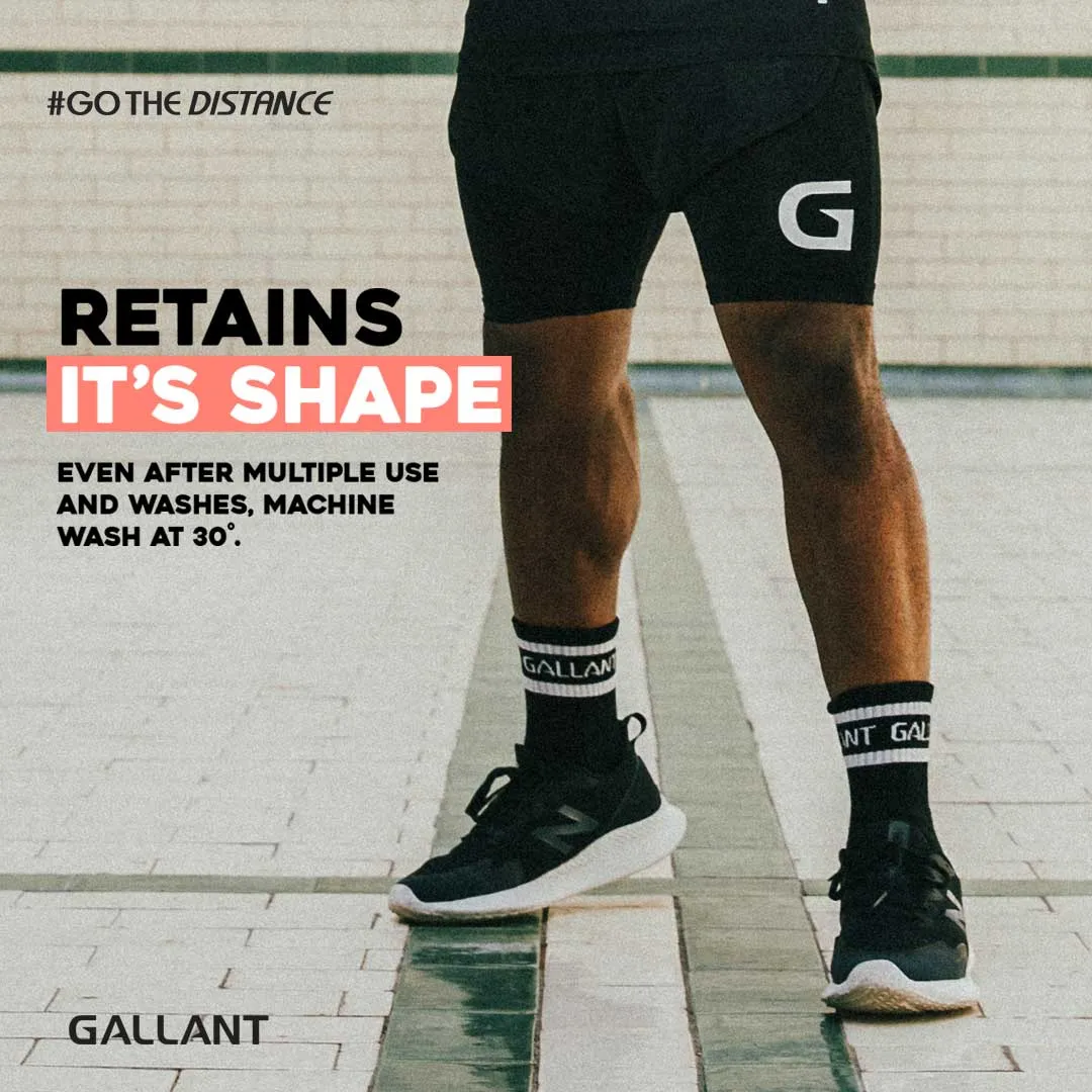 Gallant Sports Socks - 3 Pack Black - Crew Socks