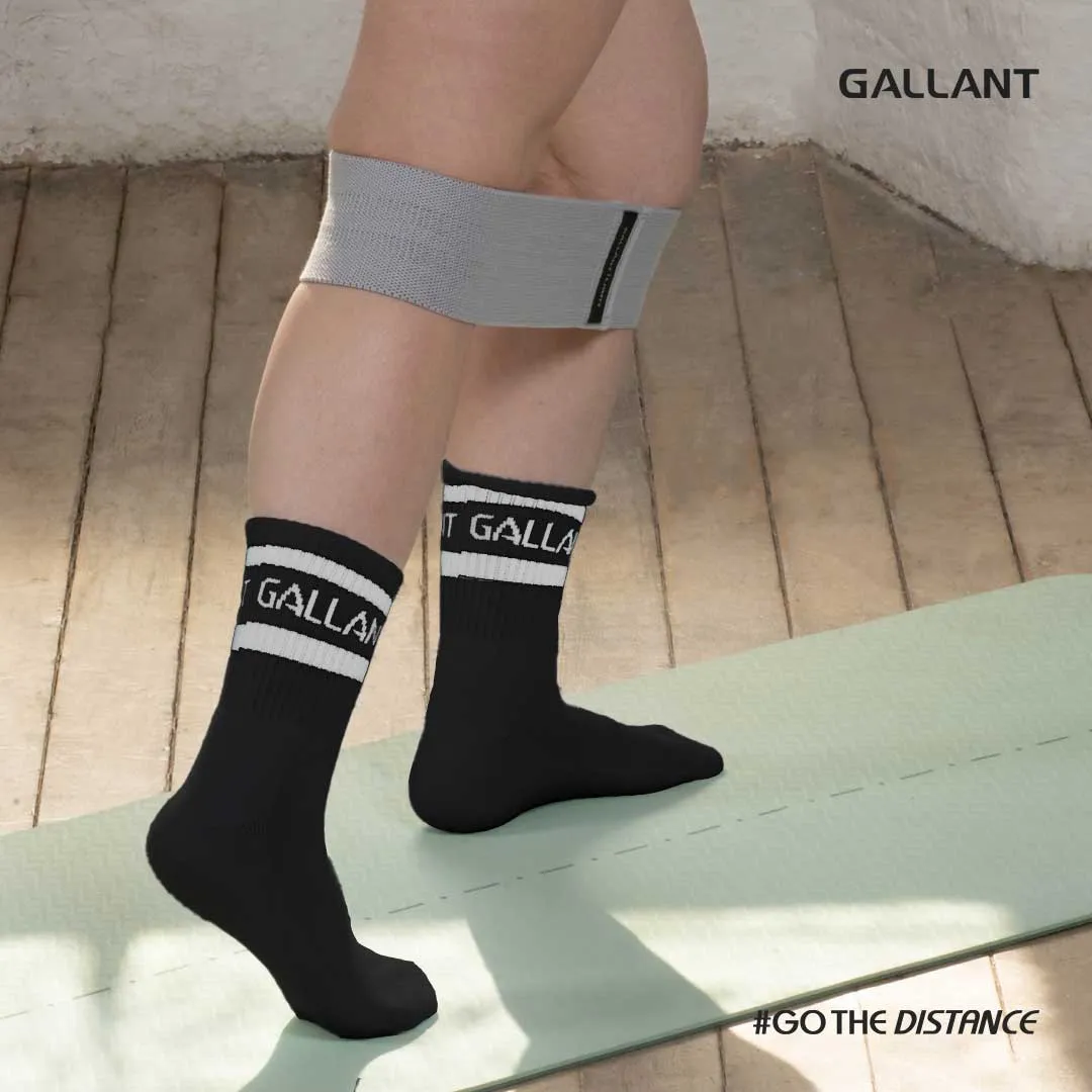 Gallant Sports Socks - 3 Pack Black - Crew Socks