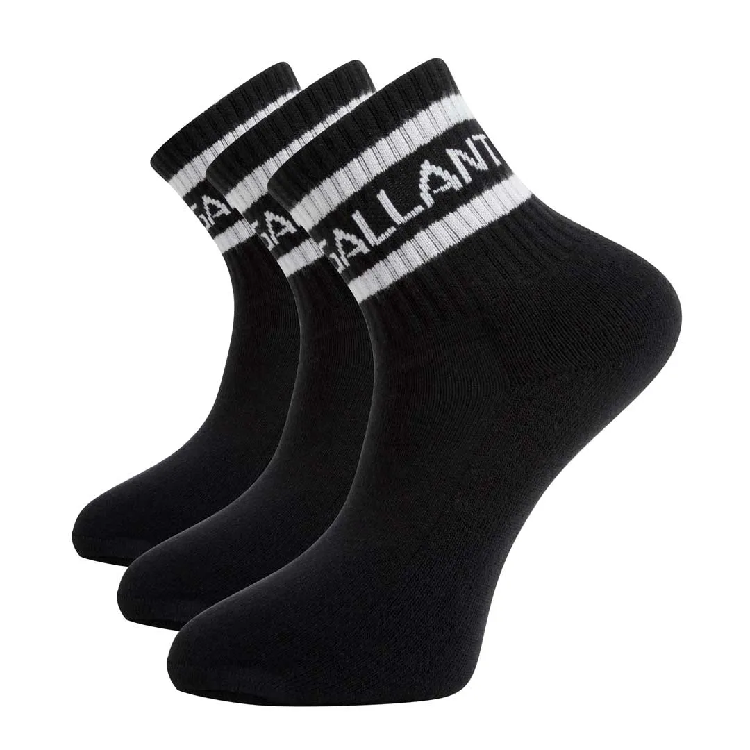Gallant Sports Socks - 3 Pack Black - Crew Socks