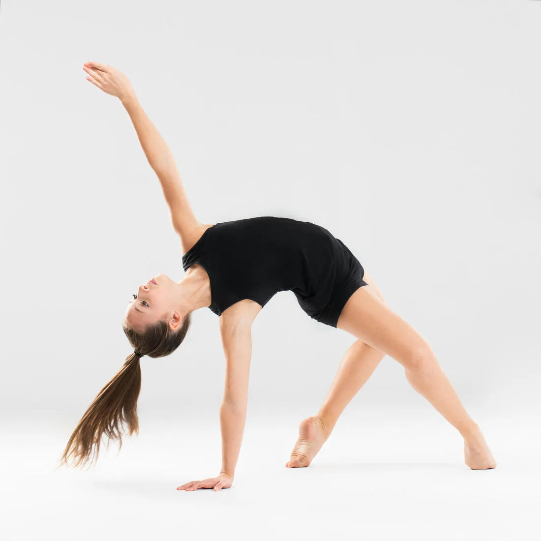 Girls' Open-Back Modern Dance Tank Top - Black