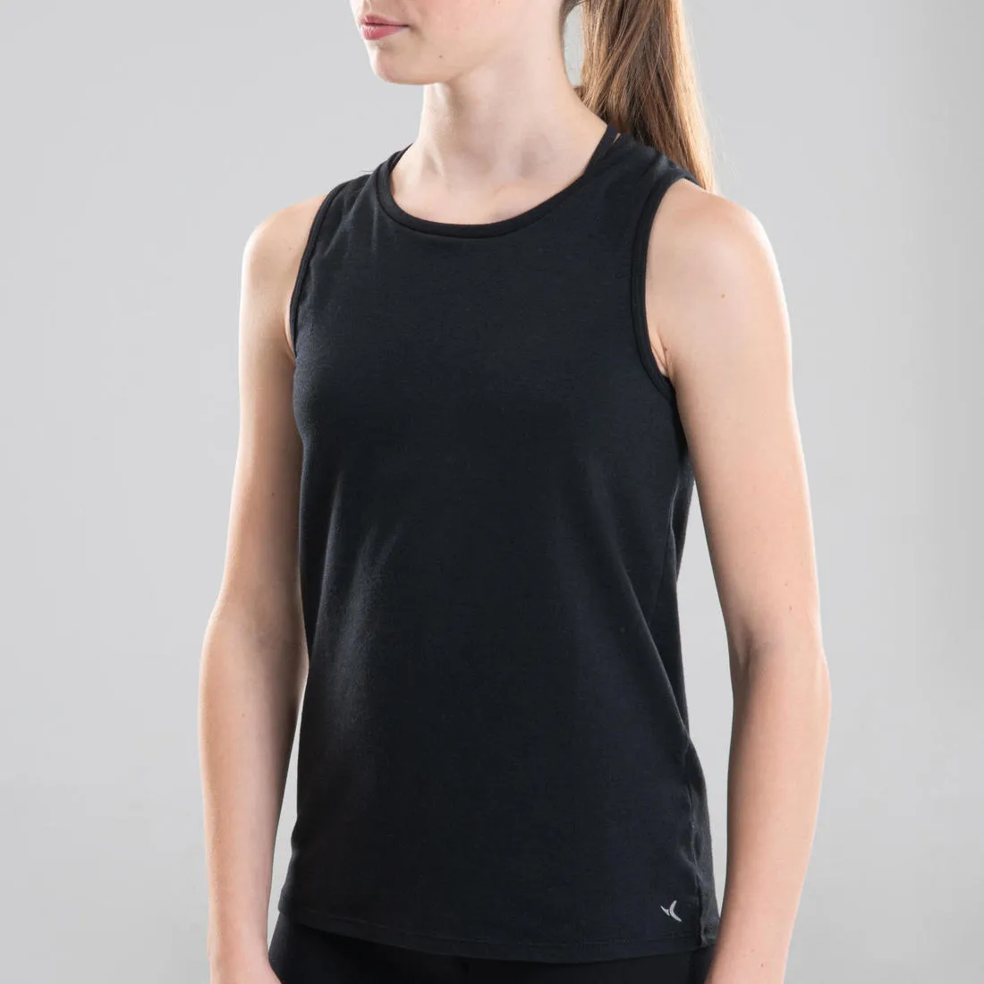 Girls' Open-Back Modern Dance Tank Top - Black