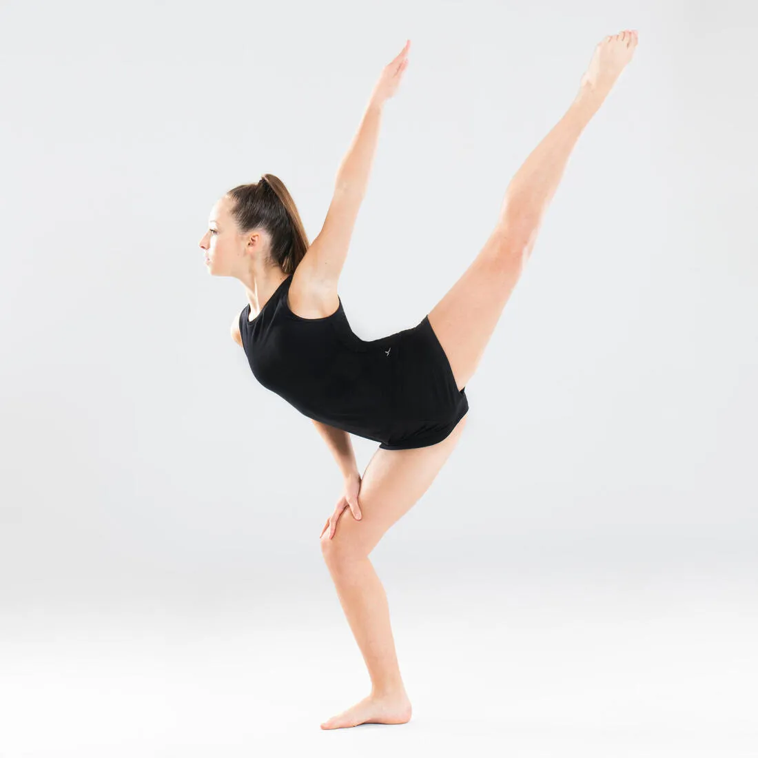 Girls' Open-Back Modern Dance Tank Top - Black