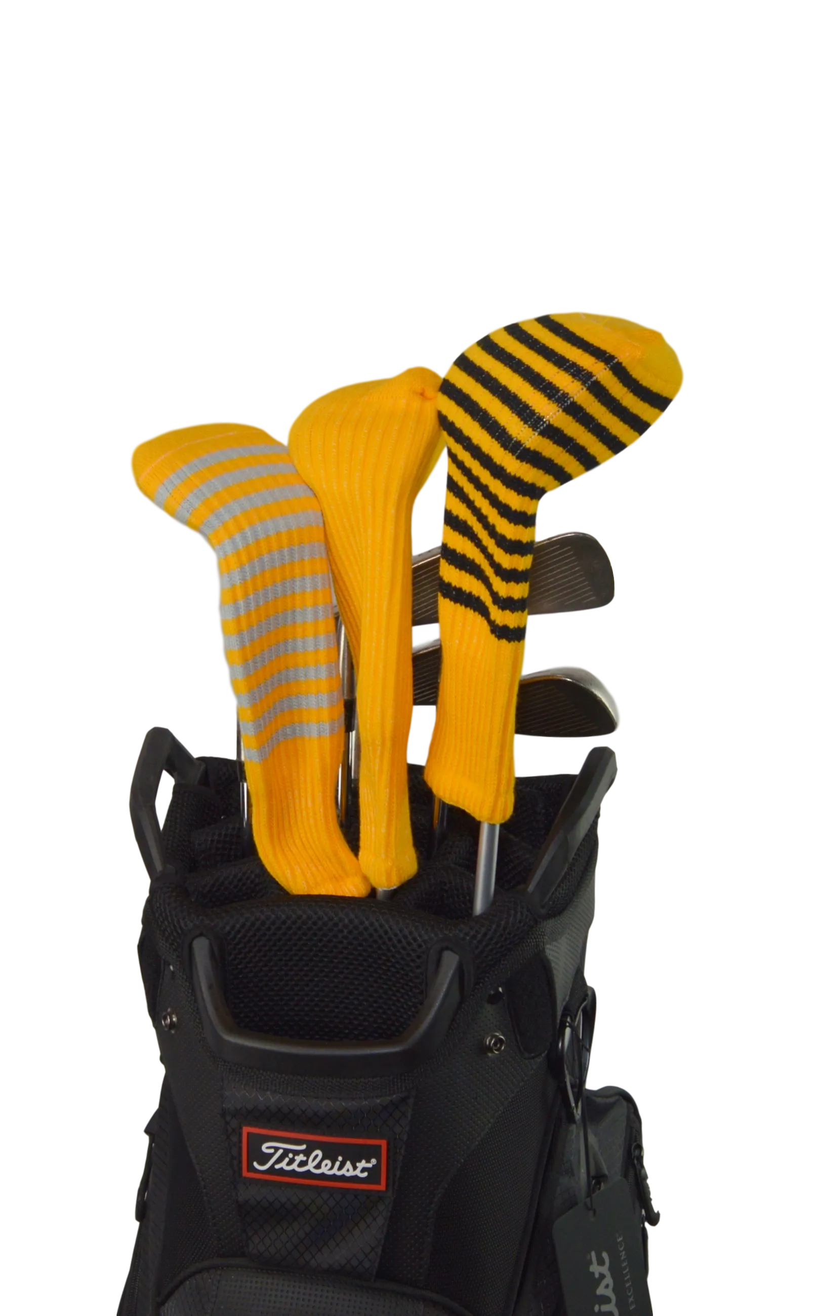 Gold Vegas and Black Club Sock Golf Headcover