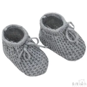 Grey Acrylic Baby Bootees S401-G