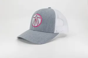 Grey/Pink Curved Trucker