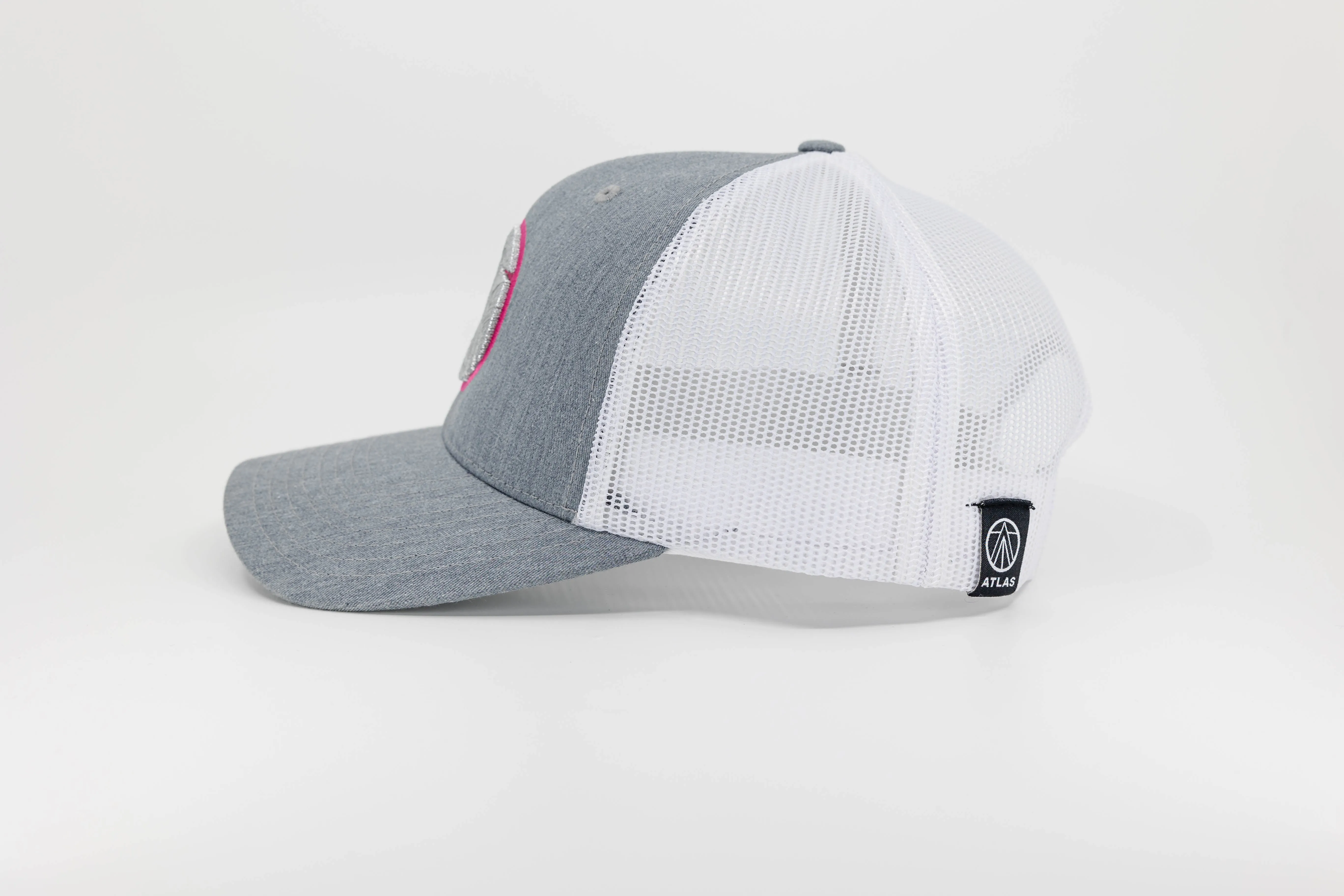 Grey/Pink Curved Trucker