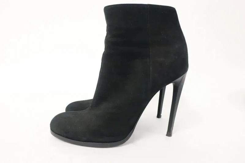 Haider Ackermann Ankle Boots Black Suede Size 37 Stiletto Heel Booties