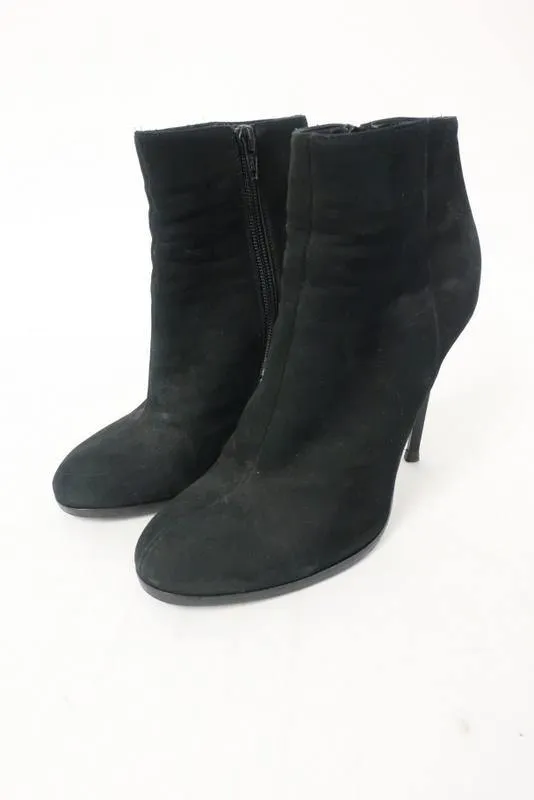 Haider Ackermann Ankle Boots Black Suede Size 37 Stiletto Heel Booties