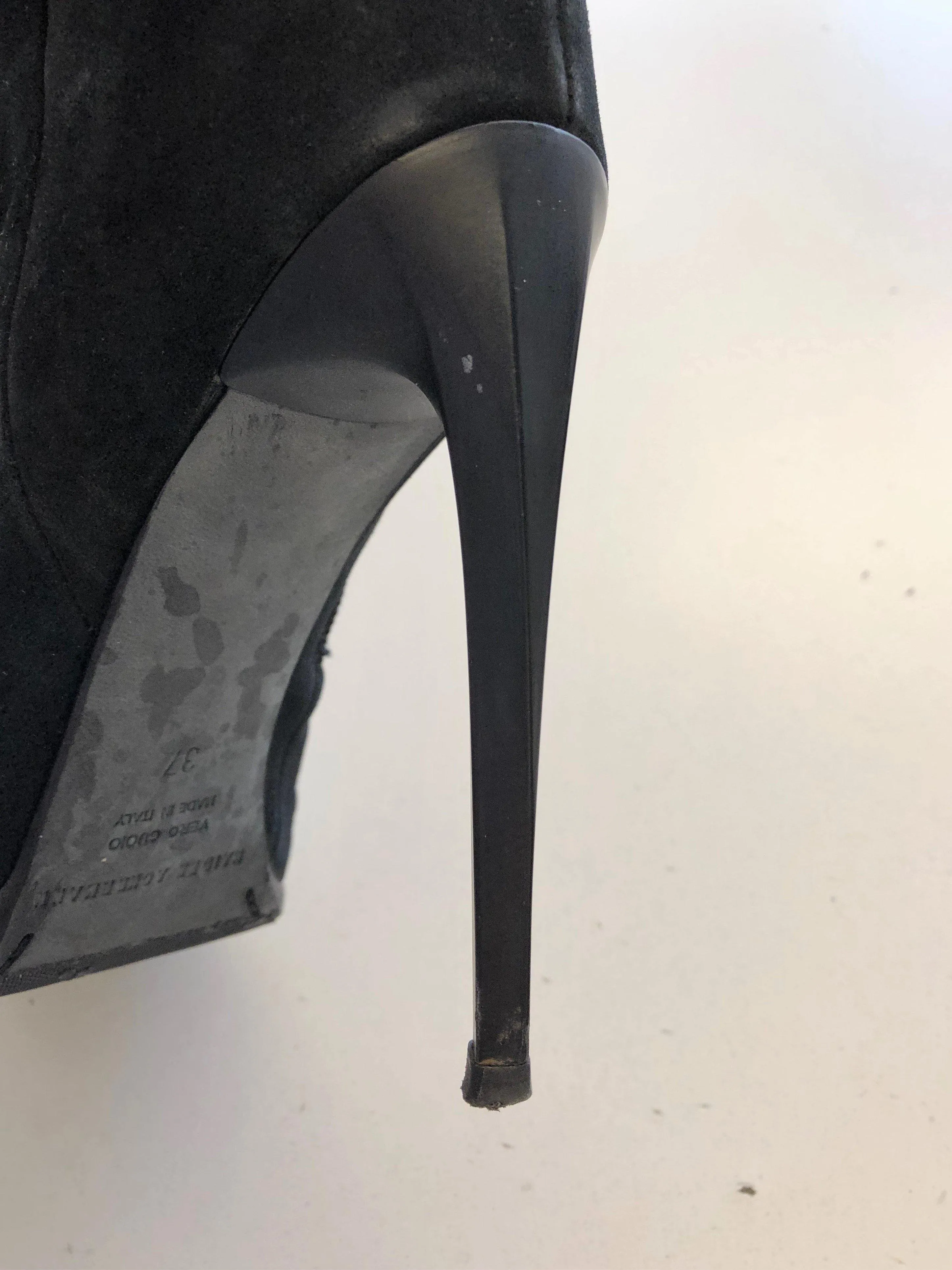 Haider Ackermann Ankle Boots Black Suede Size 37 Stiletto Heel Booties