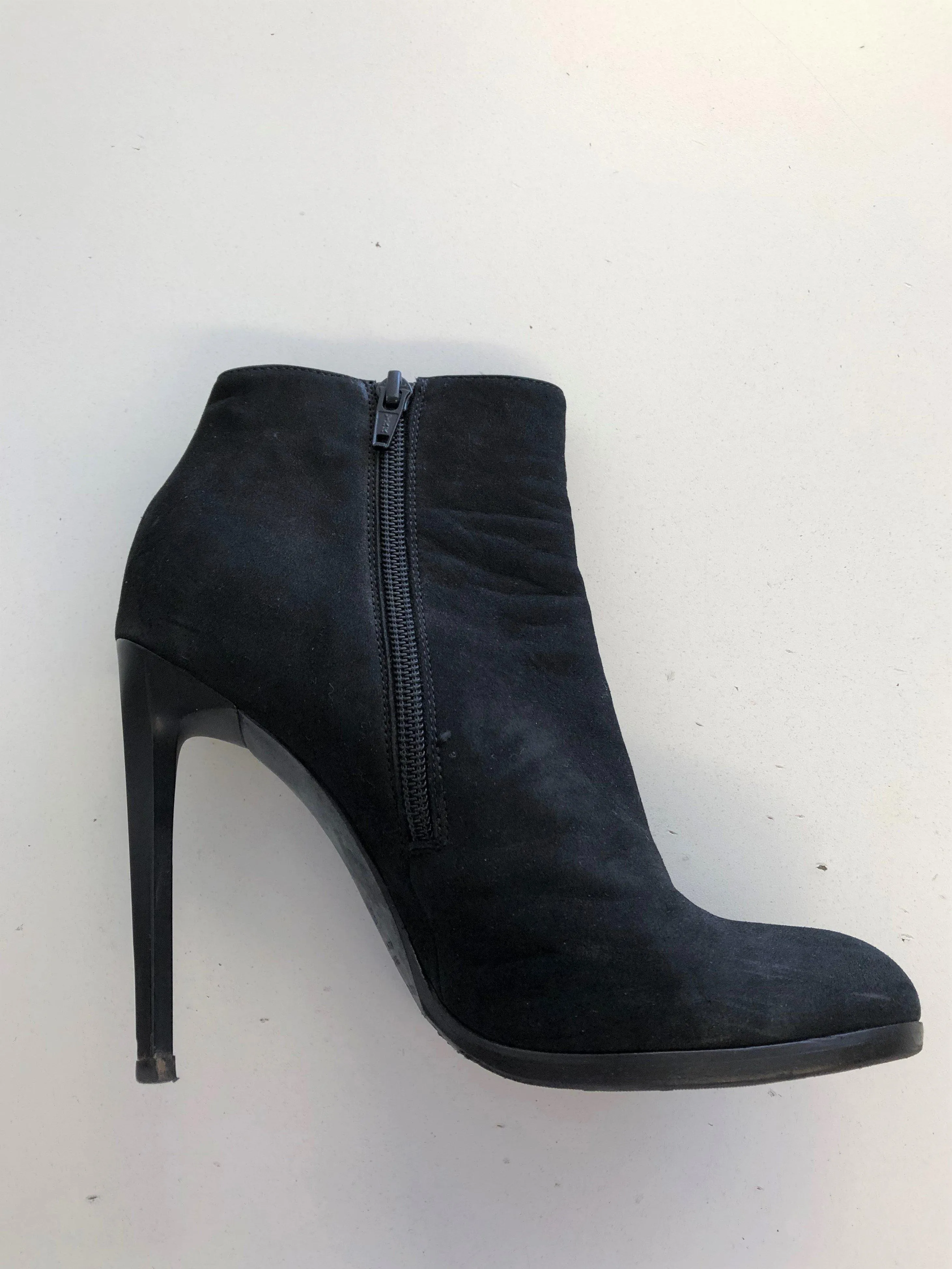 Haider Ackermann Ankle Boots Black Suede Size 37 Stiletto Heel Booties
