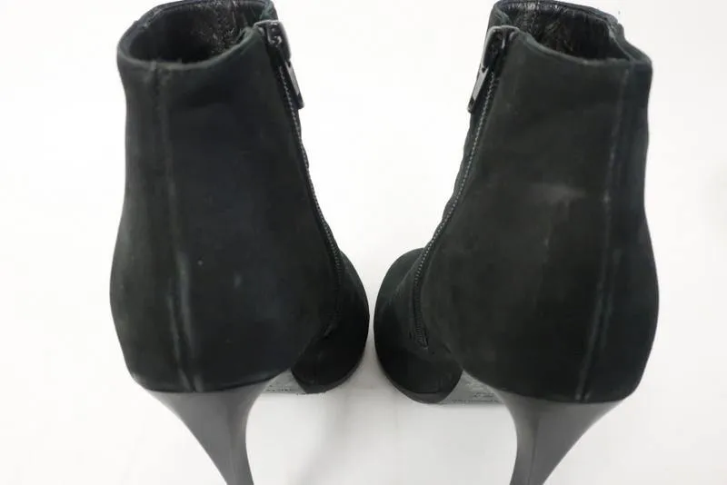 Haider Ackermann Ankle Boots Black Suede Size 37 Stiletto Heel Booties