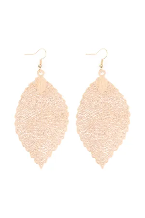 HDE2320 - FINE FILIGREE LEAF HOOK EARRINGS