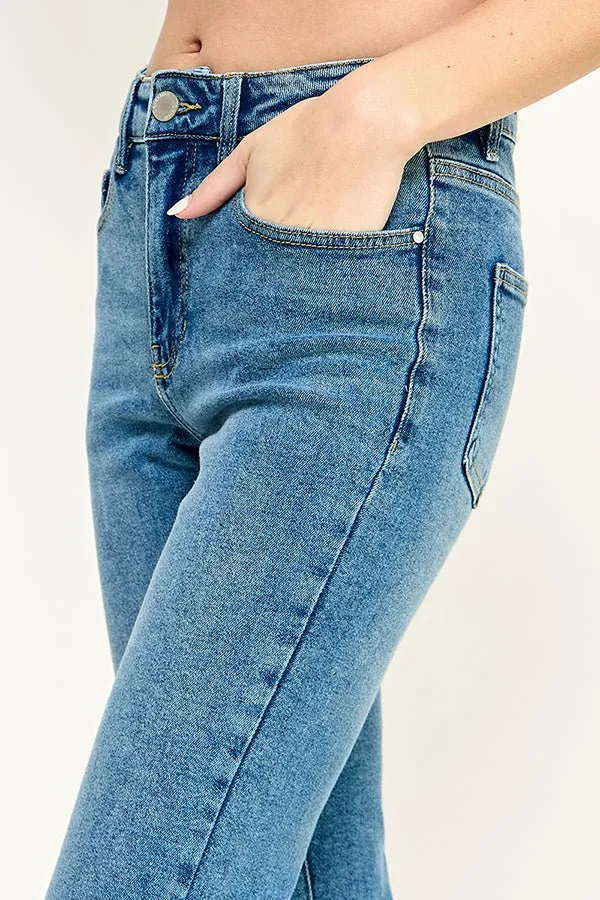 HIGH RISE  ANKLE STRAIGHT JEANS