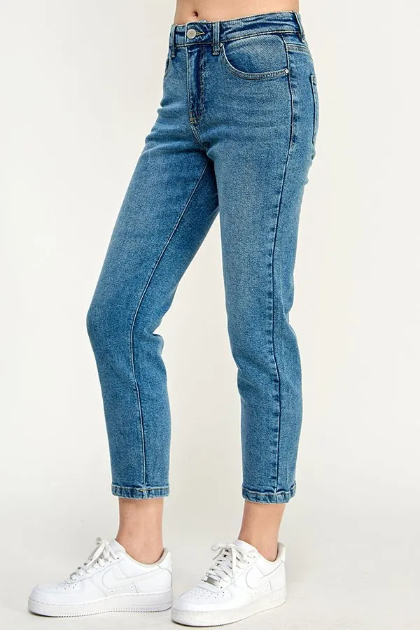 HIGH RISE  ANKLE STRAIGHT JEANS
