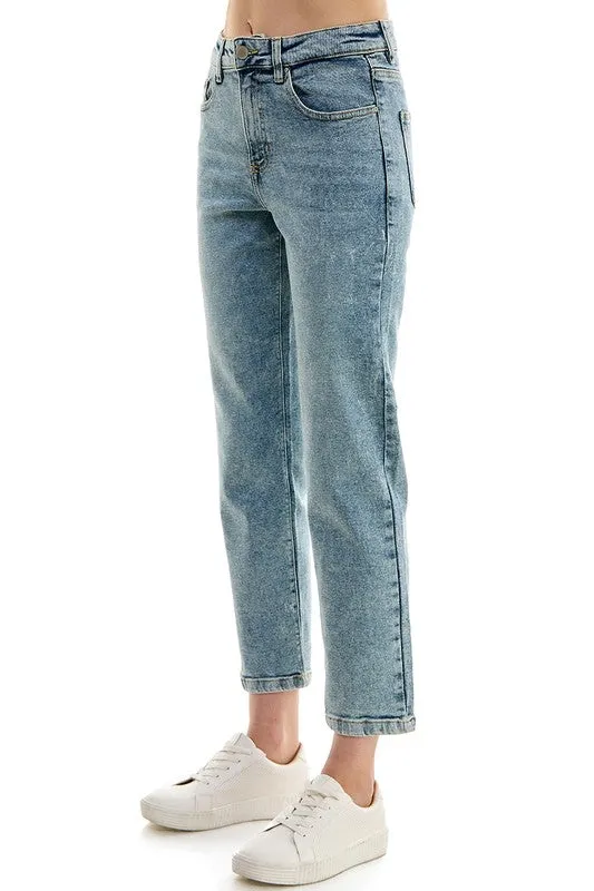 HIGH RISE  ANKLE STRAIGHT JEANS