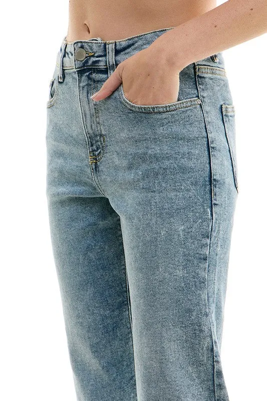 HIGH RISE  ANKLE STRAIGHT JEANS