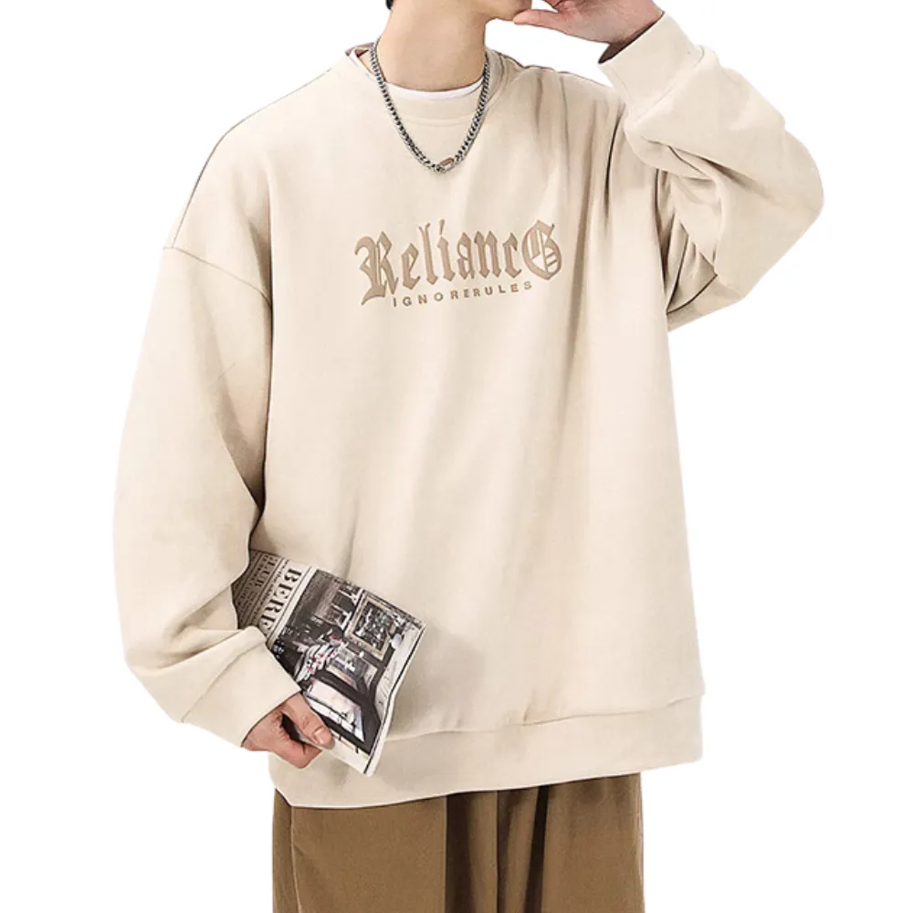 High Street Thickened Letters Suede Sweatshirt