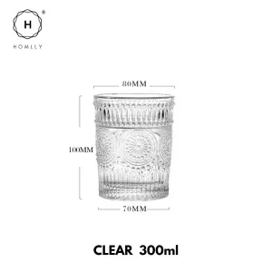 Homlly Gold Rim Clear Crystal Baroque Wine Glass