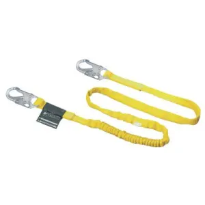 Honeywell Manyard Shock-Absorbing Lanyard, 4ft, Anchorage Connection, 2 Snap Hooks, Yellow, 216WLS-Z7/4FTYL