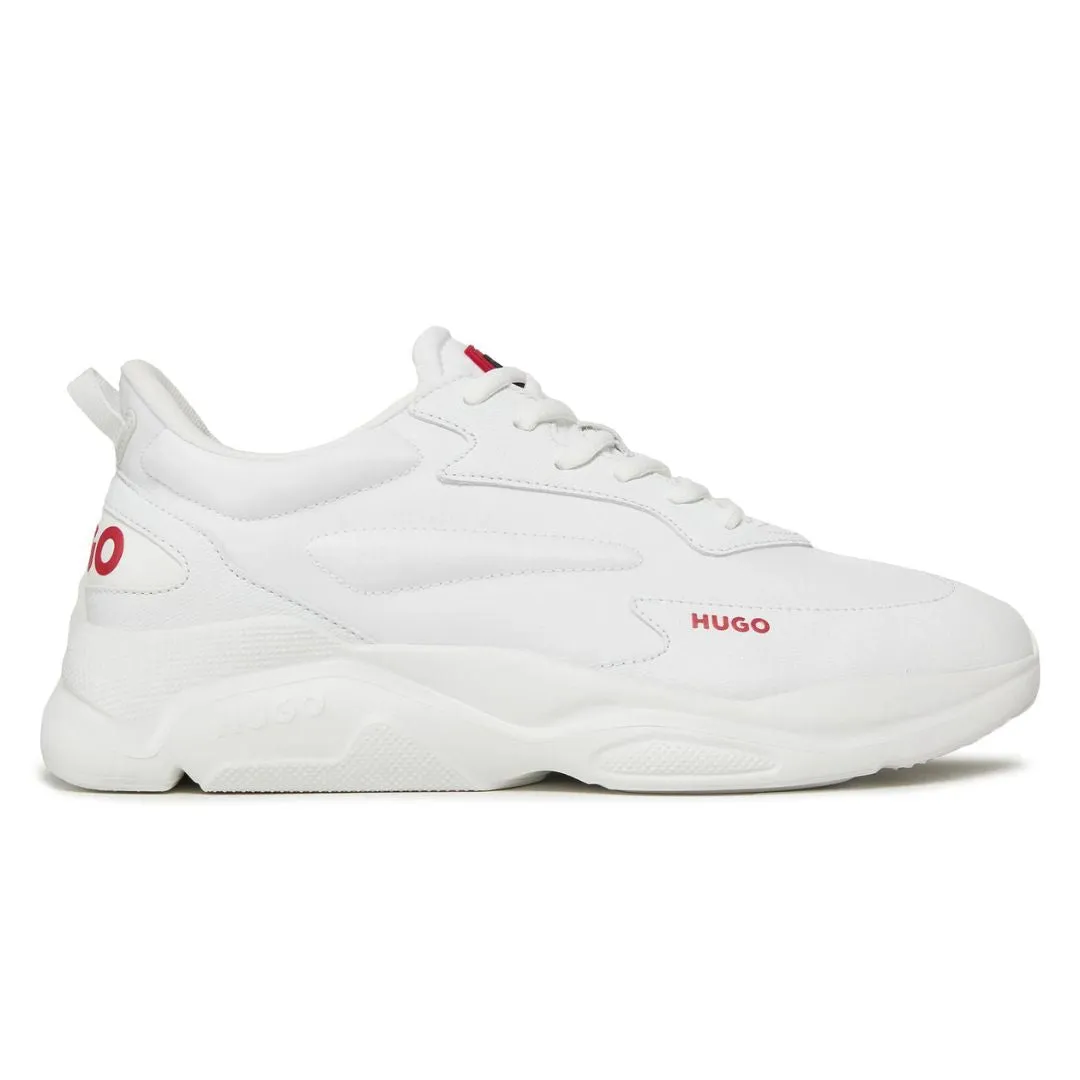HUGO BOSS Mixed Material Lace-Up Trainers 50504799-WHT