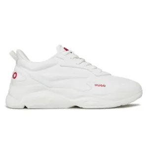 HUGO BOSS Mixed Material Lace-Up Trainers 50504799-WHT