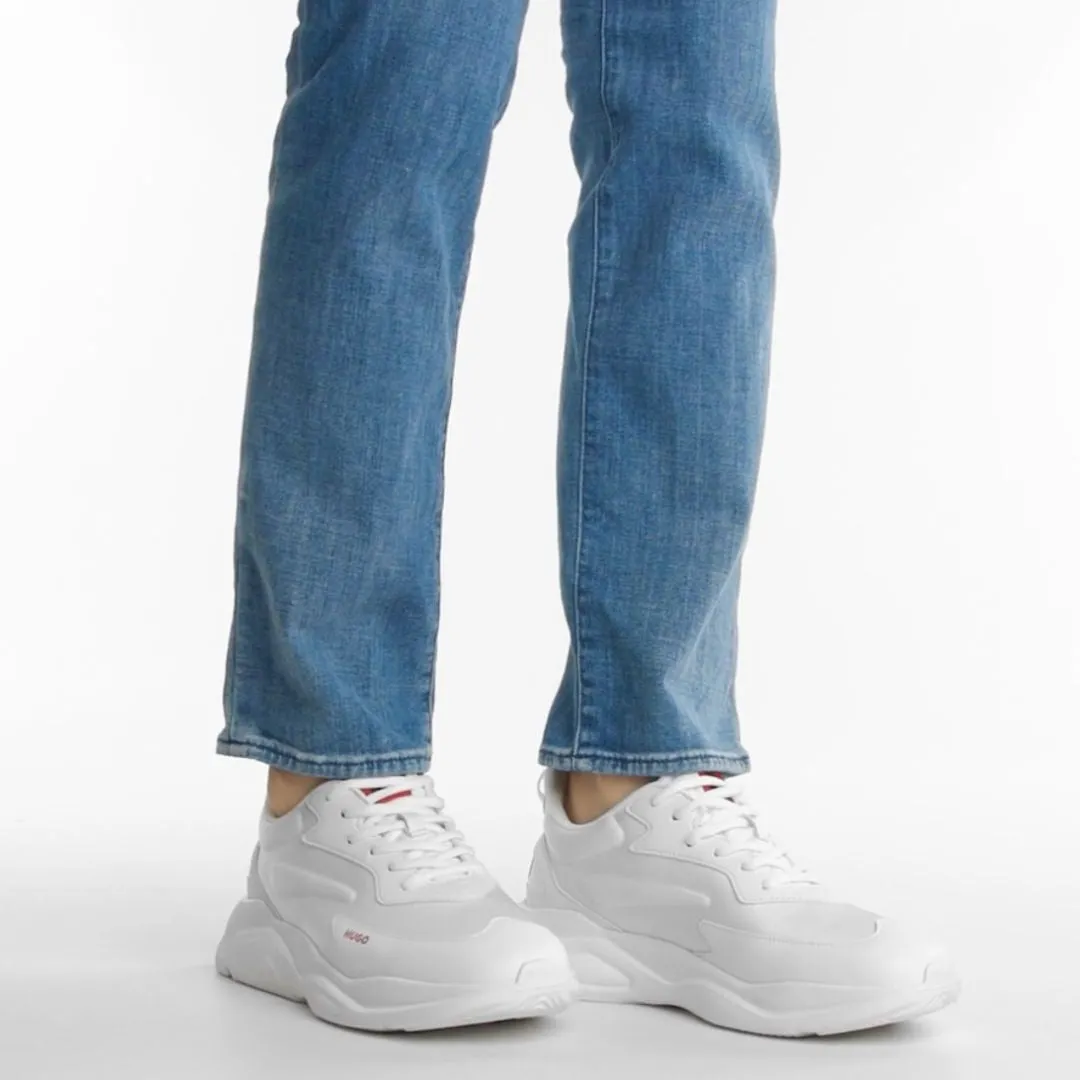HUGO BOSS Mixed Material Lace-Up Trainers 50504799-WHT