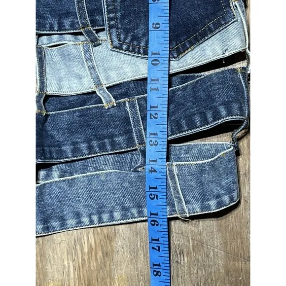 I Love DIY Denim Skirt Women Medium Casual Jean Cotton Denim Mini @D3 Blue