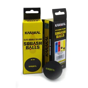 Karakal Double Yellow Dot Squash Balls (3 Balls)