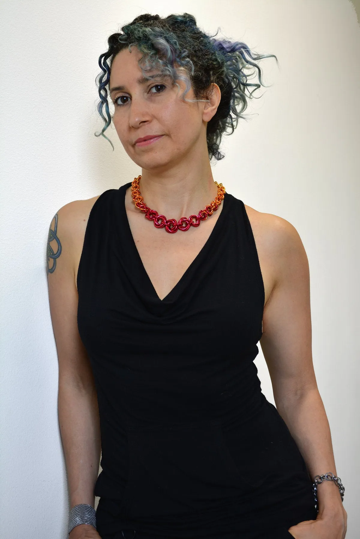 Knotted Graduated Necklace - FLAME Ombre