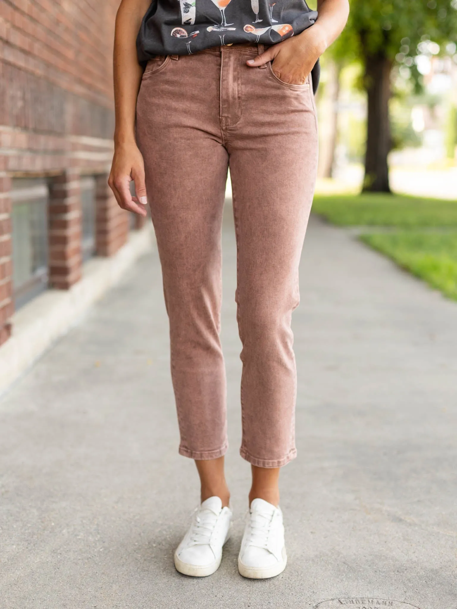 KUT Coffee Reese High Rise Ankle Straight