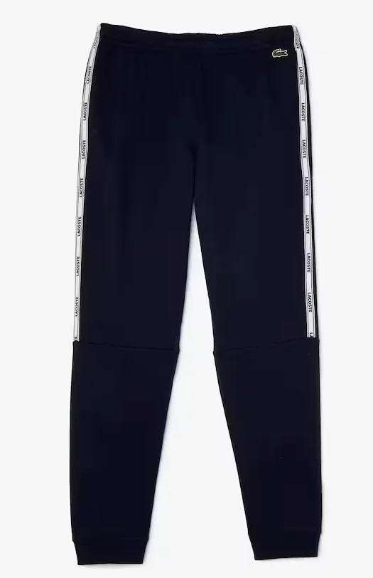Lacoste Men's Branded Bands Skinny Fleece Jogging Pants Navy Blue XH1208-51-166