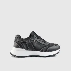 Ladies Sneaker Black Denim 10463