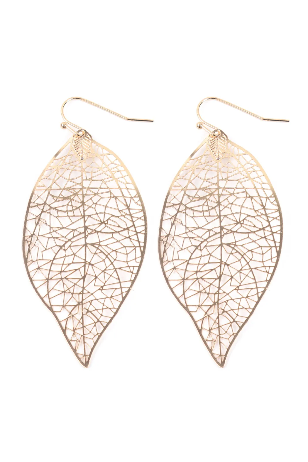 LEAF FILIGREE DANGLING EARRINGS