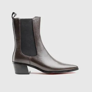 Leather Statement Ankle Boots Brown Lar006