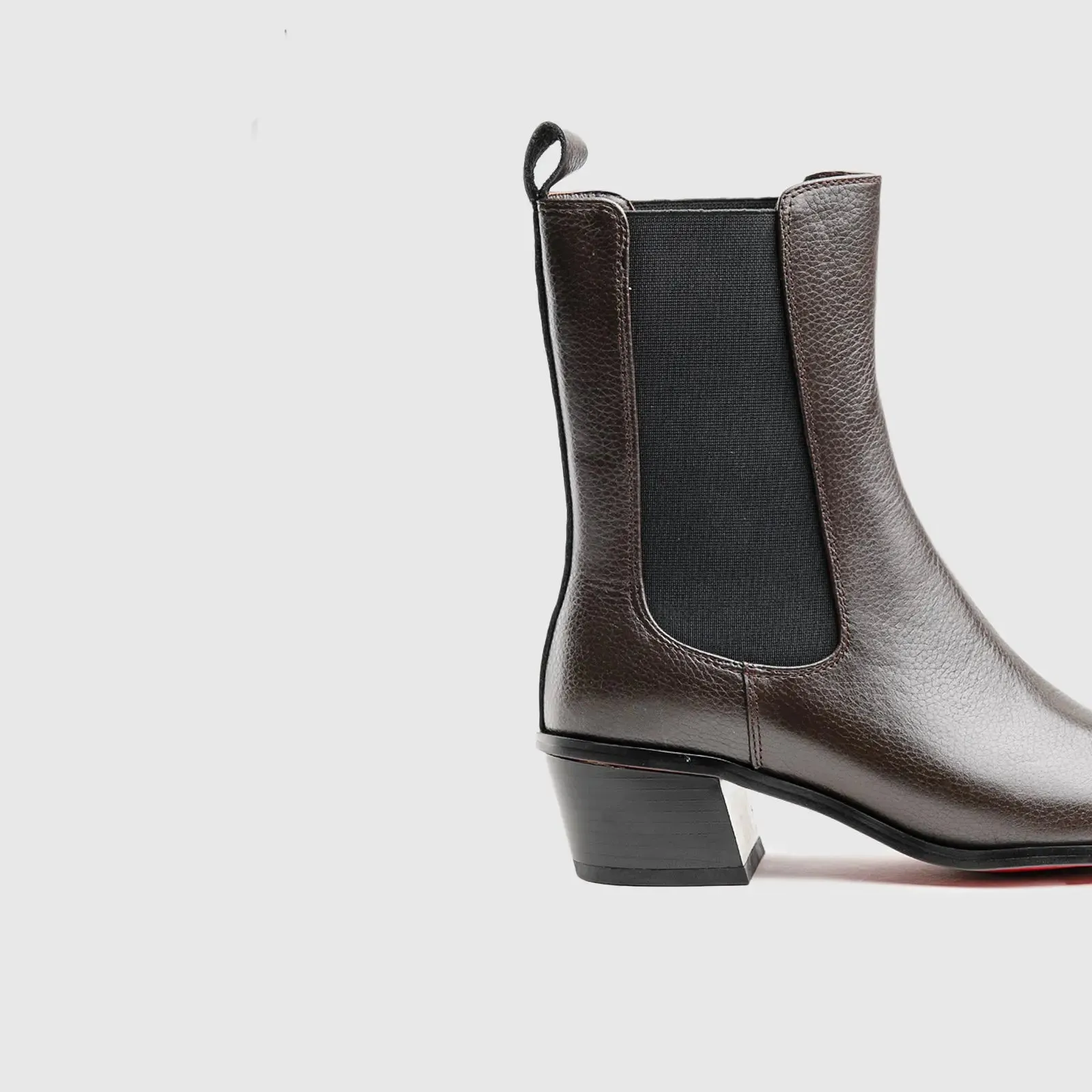 Leather Statement Ankle Boots Brown Lar006