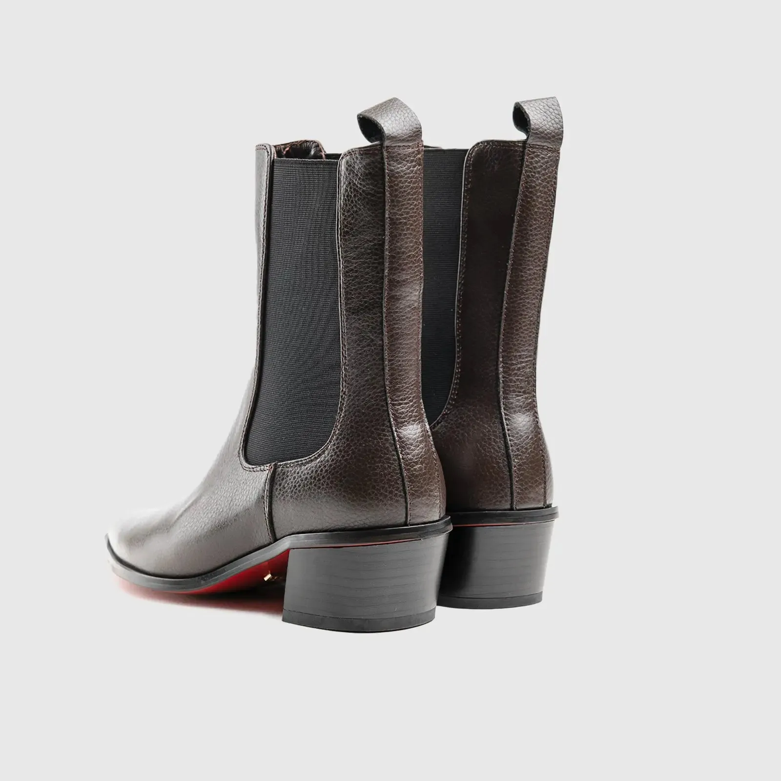 Leather Statement Ankle Boots Brown Lar006