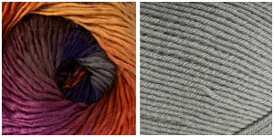 LIGHT GREY   DEPHINIUM - Falling Leaves Scarf YARN KIT