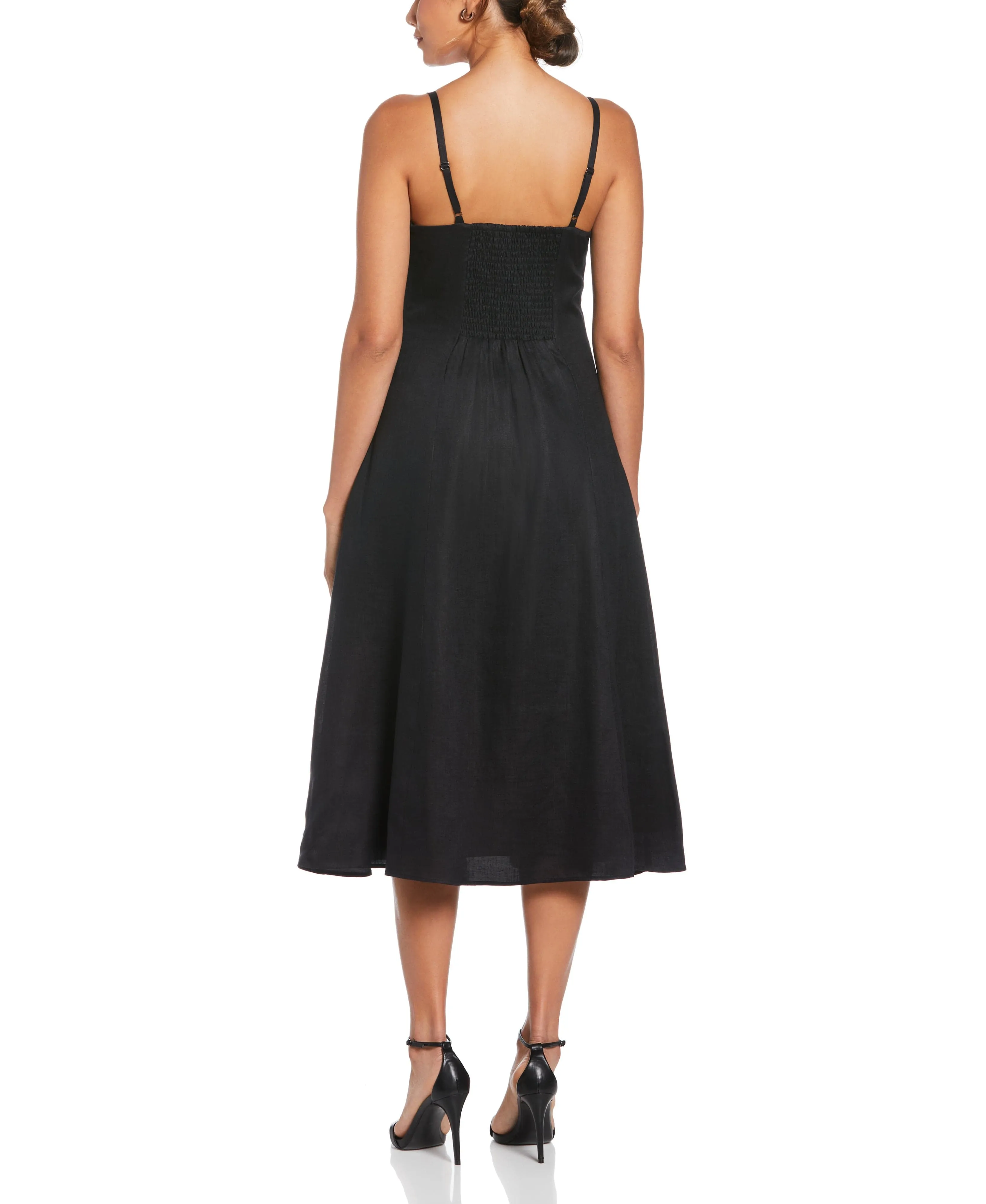 Linen Thin Strap Midi Dress