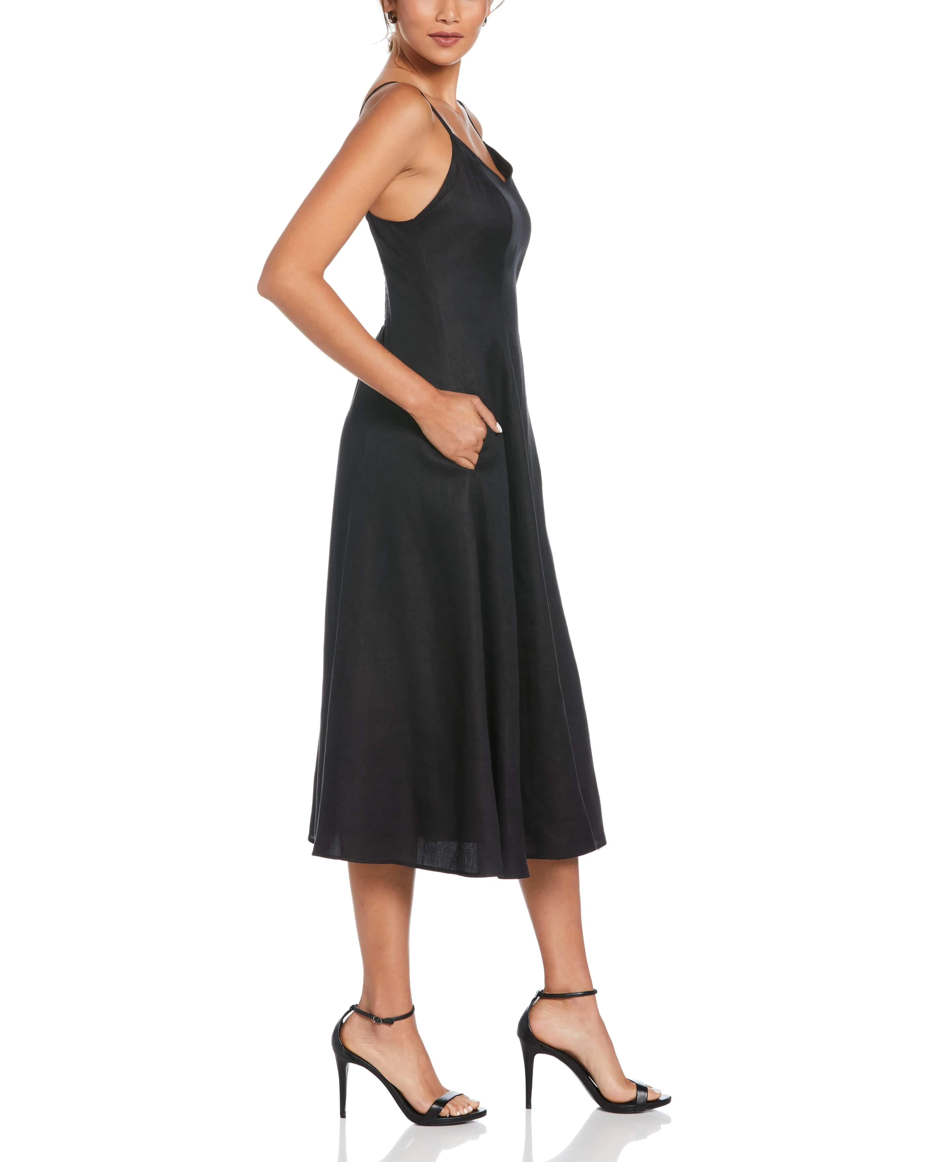 Linen Thin Strap Midi Dress