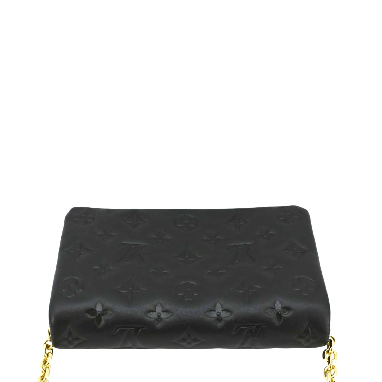 LOUIS VUITTON Coussin Monogram Embossed Pochette Crossbody Bag Black