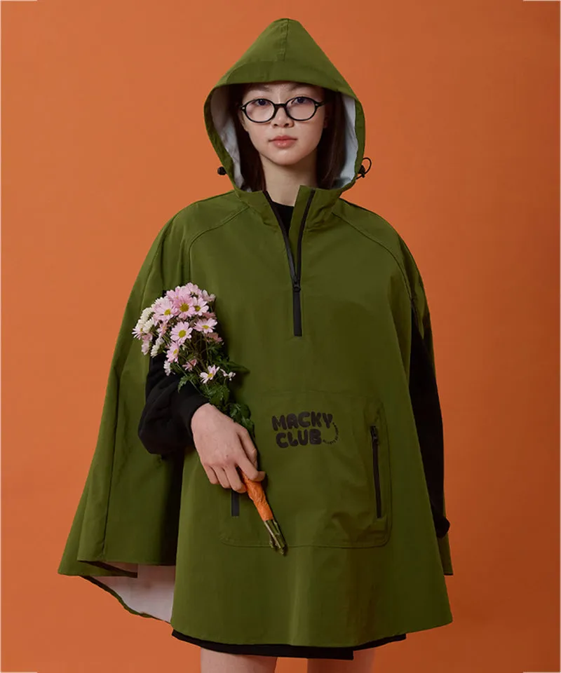 MACKY Golf: Fluffy Pancho Raincoat - Khaki