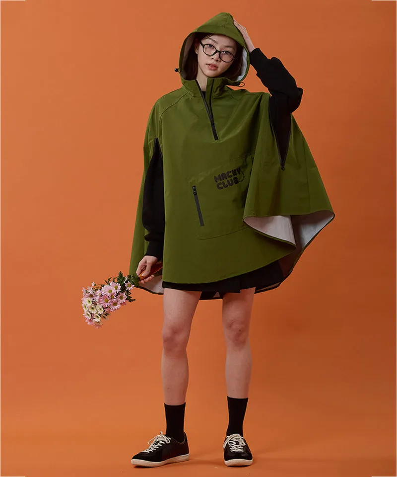 MACKY Golf: Fluffy Pancho Raincoat - Khaki