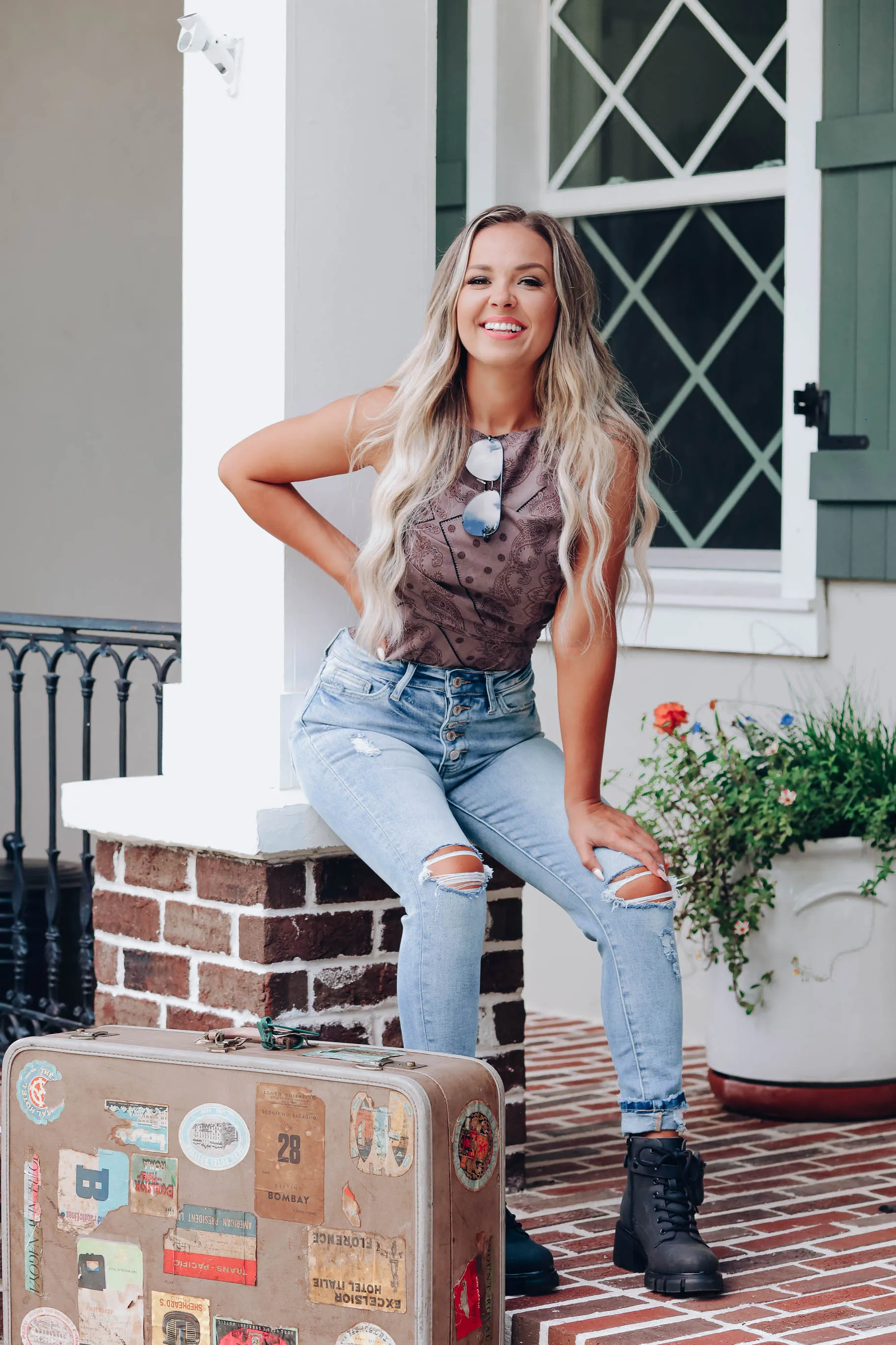 Marissa Bandana Cami Top - Grey