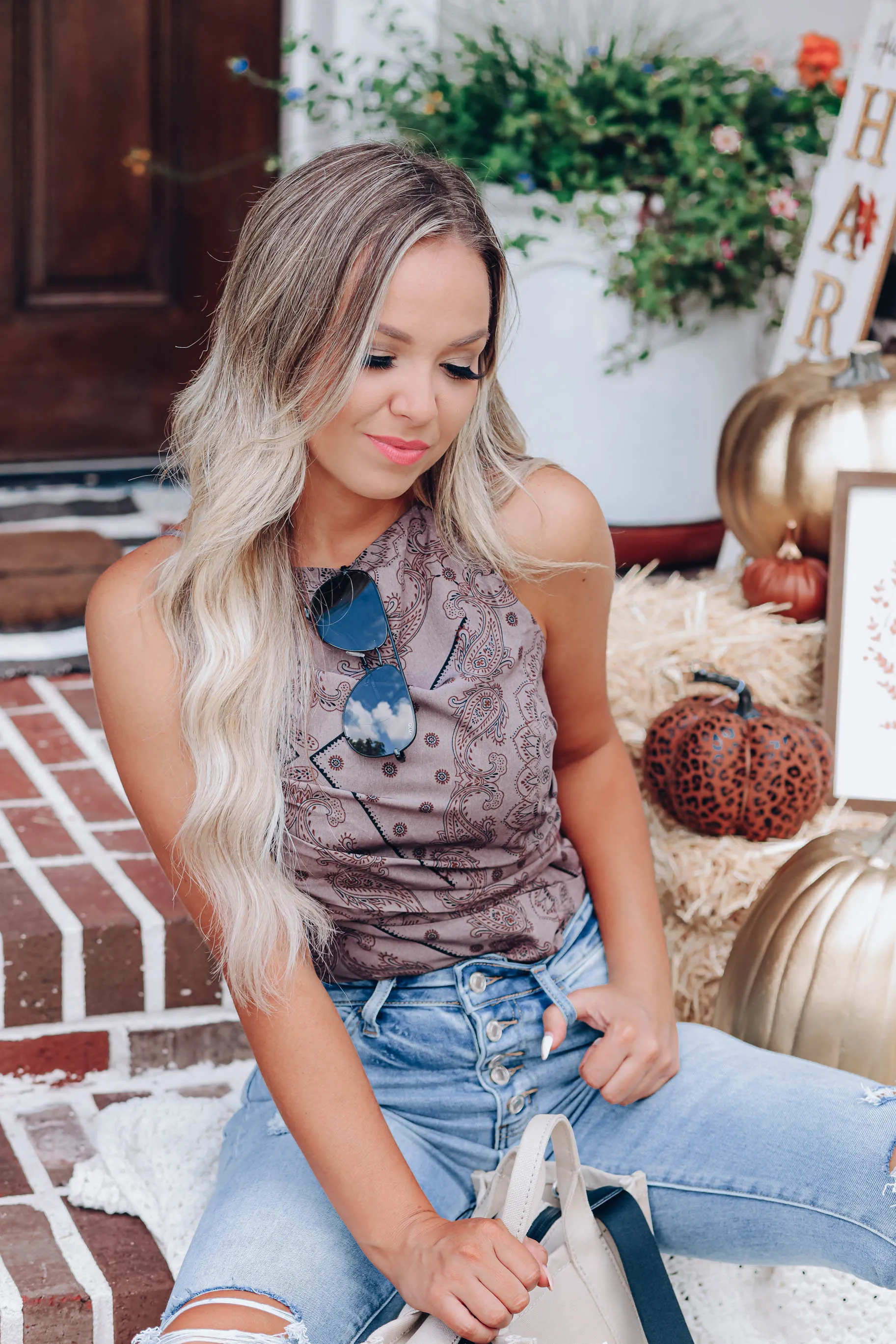 Marissa Bandana Cami Top - Grey
