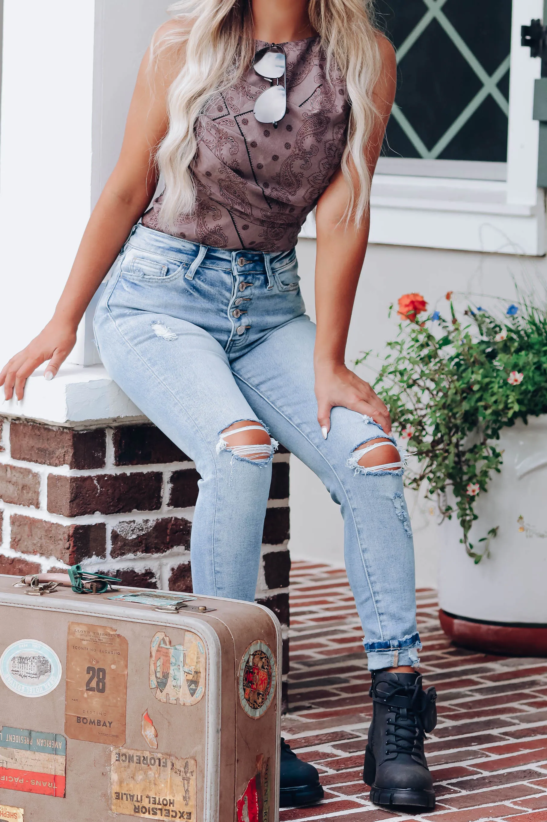 Marissa Bandana Cami Top - Grey