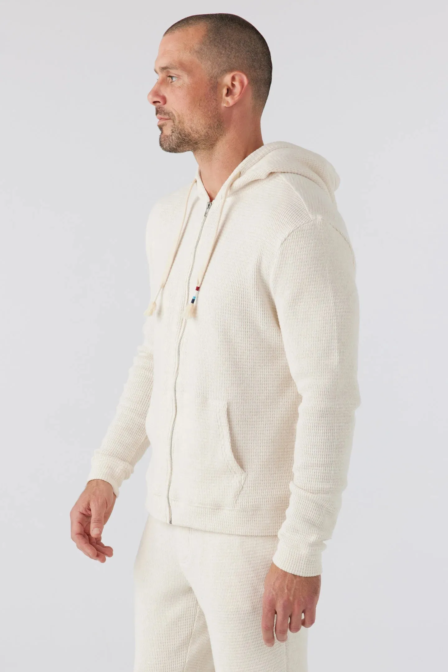 Marr Thermal Zip Hoodie - Heather Oatmeal