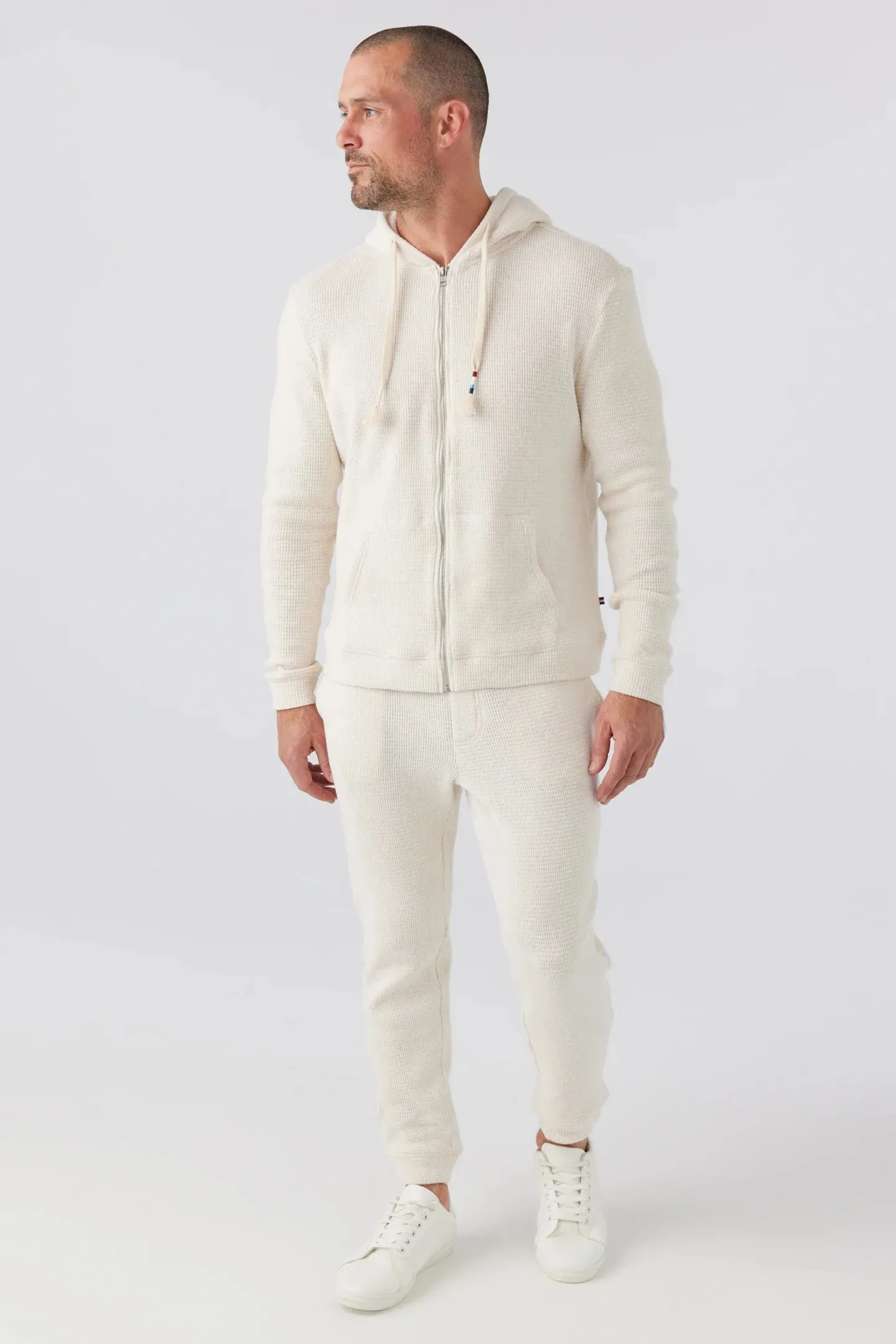 Marr Thermal Zip Hoodie - Heather Oatmeal