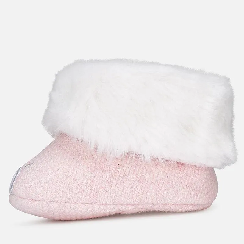 Mayoral Pink Fur Trim Booties